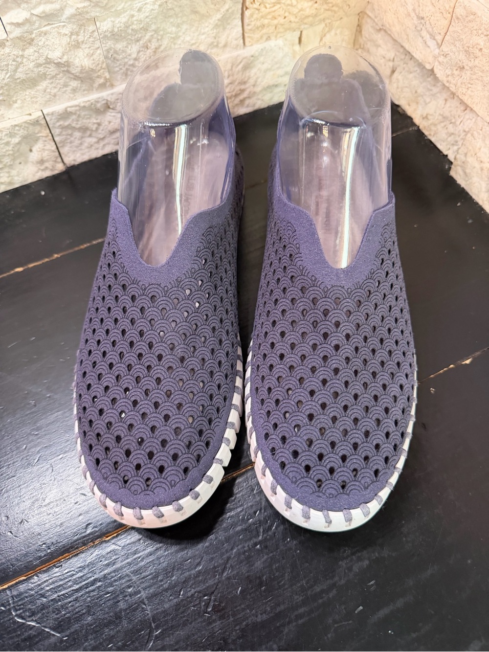 Ilse Jacobsen Shoes Blue Perforated Tulip Slip On Comfort Flats Women’s 38